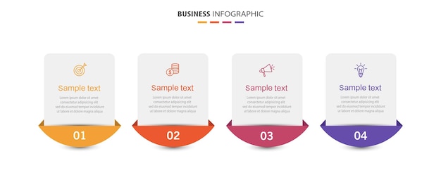 Infographic business design vector template with 4 options steps or processes