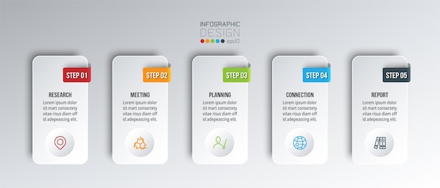 Infographic business template with step or option design