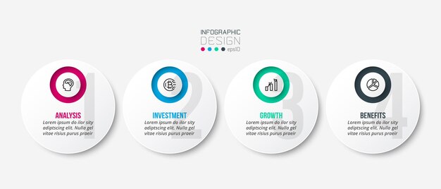 Infographic business template with step or options design