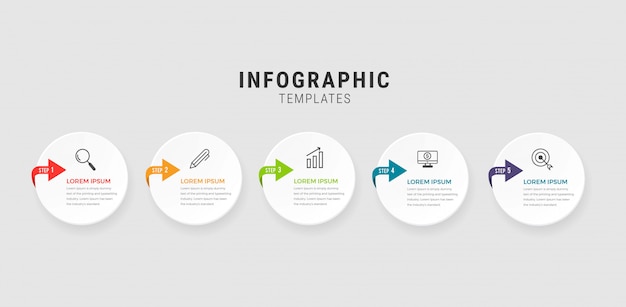 infographic business template with steps