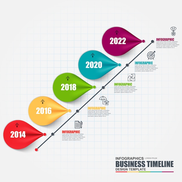 Infographic business timeline data visualization 