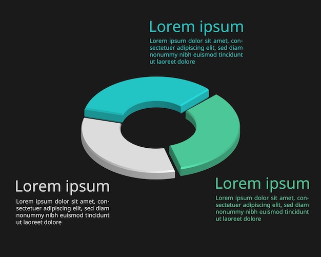 infographic circle in 3D chart for business template