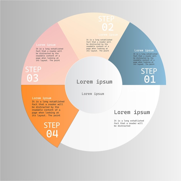 Infographic circle data vector Template Process concept Step for strategy and information