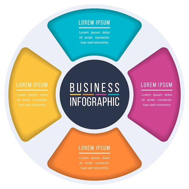 Infographic circle design 4 Steps objects elements or options business information