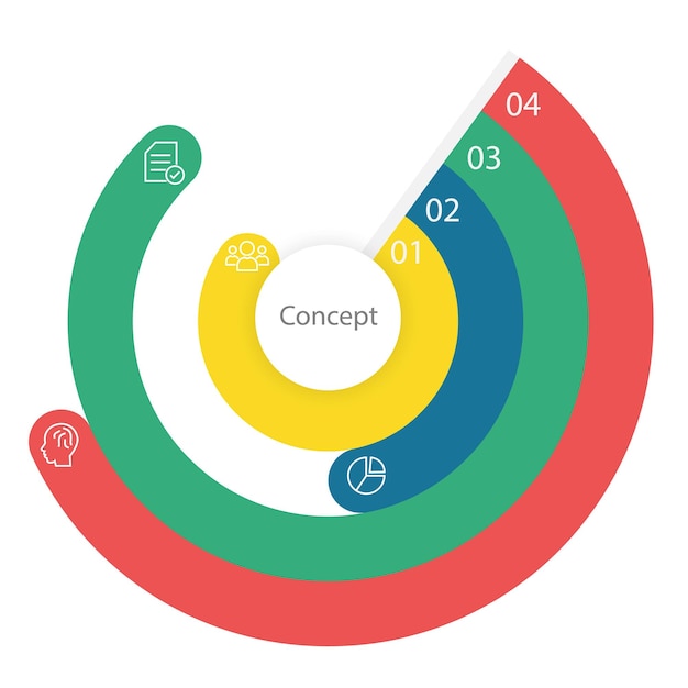 Infographic circle ring idea shape data vector Template Process concept Step for strategy