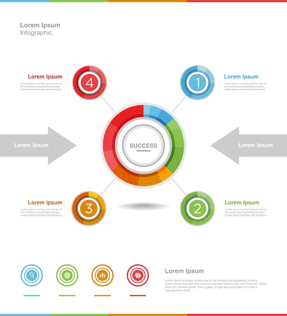 Infographic cirle template colourfull