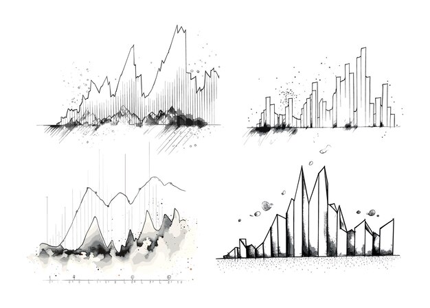 Infographic collection of charts flat design