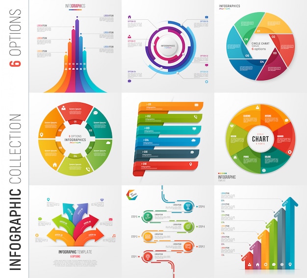 Infographic collection of  options vector templates for present