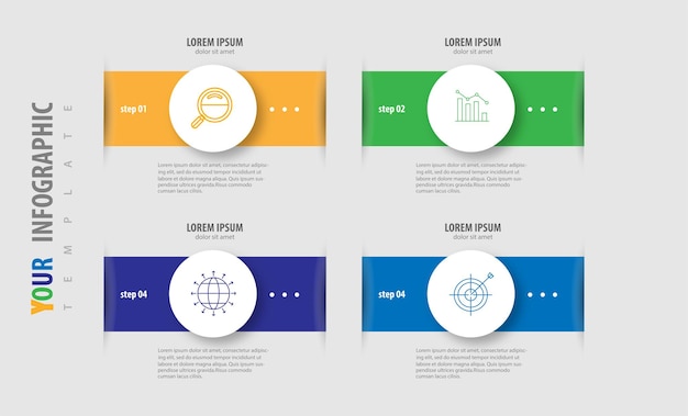 Infographic concept design with 4 options steps or processes