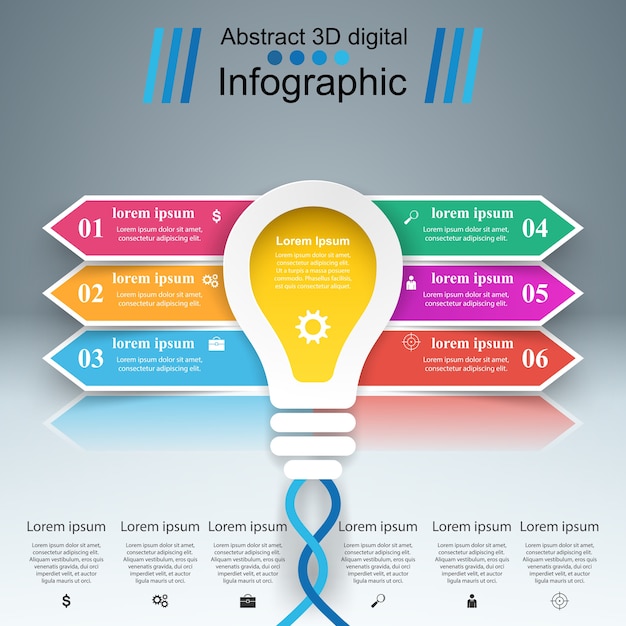 Infographic design. Bulb, Light icon.