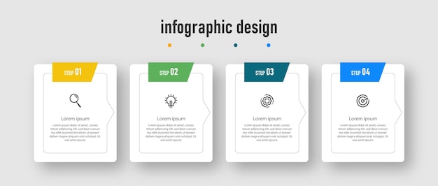 Infographic design for business concept. template time line with 4 steps,