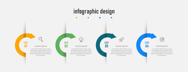 Infographic design for business concept. template time line with 4 steps,