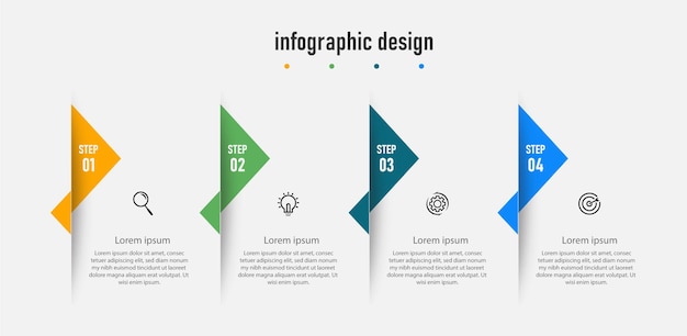 Infographic design for business concept. template time line with 4 steps,