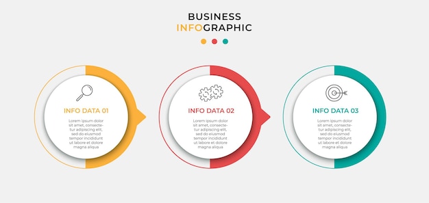 Infographic design business template with icons and 3 options or steps