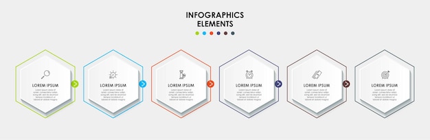 Infographic design business template with icons and 6 options or steps