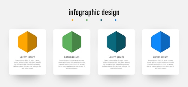 Infographic design elegant professional template with 4 step Premium Vector