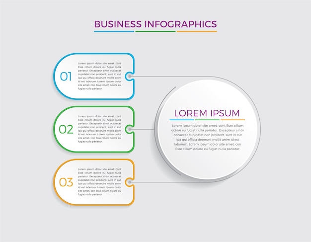 Infographic design and marketing. Business concept with 3 options, steps or processes. 