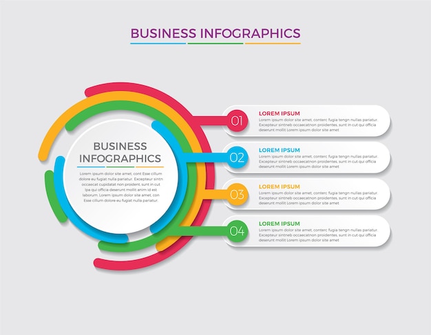 Infographic design and marketing. Business concept with 4 options, steps or processes. 