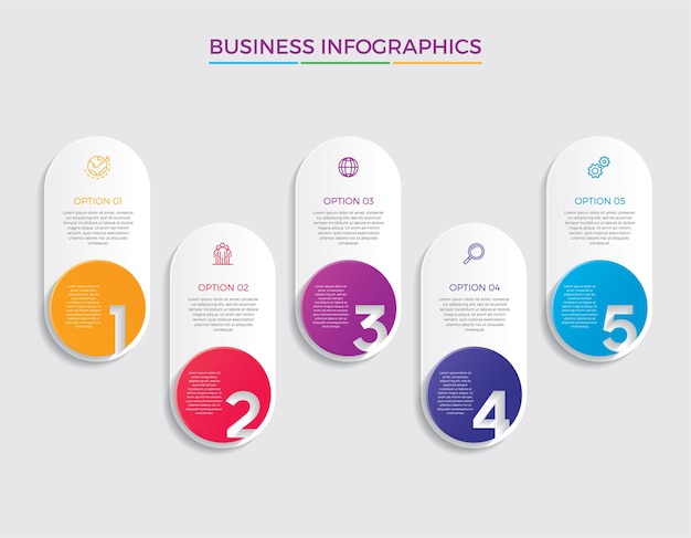 Infographic design   and marketing icons . Business concept with 5 options, steps or processes.    