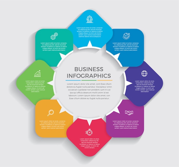 Infographic design   and marketing icons  . Business concept with 8 options, steps or processes.