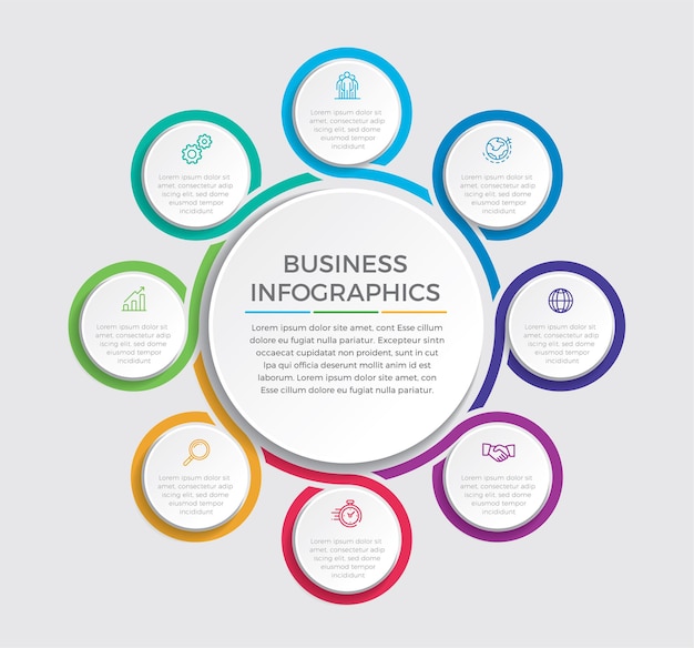 Infographic design   and marketing icons  . Business concept with 8 options, steps or processes.