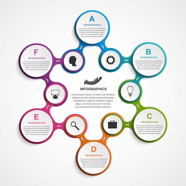 Infographic design organization chart template.