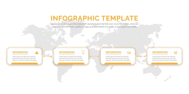 Infographic design template 4 step with icon