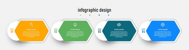 Infographic design template time line with 4 steps,