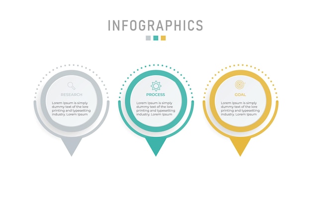 Infographic design template with 3 options or steps