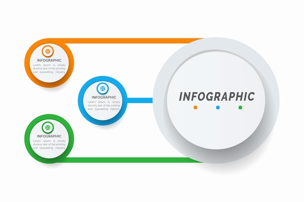 Infographic design template with 3 options or steps