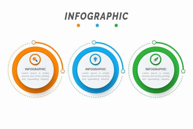 Infographic design template with 3 options or steps