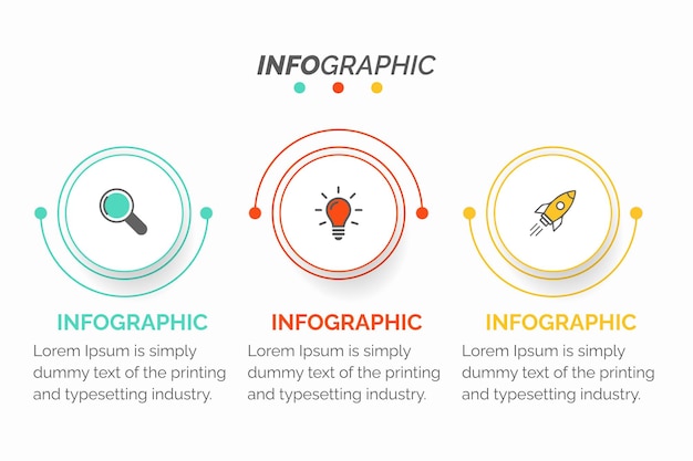 Infographic design template with 3 options or steps