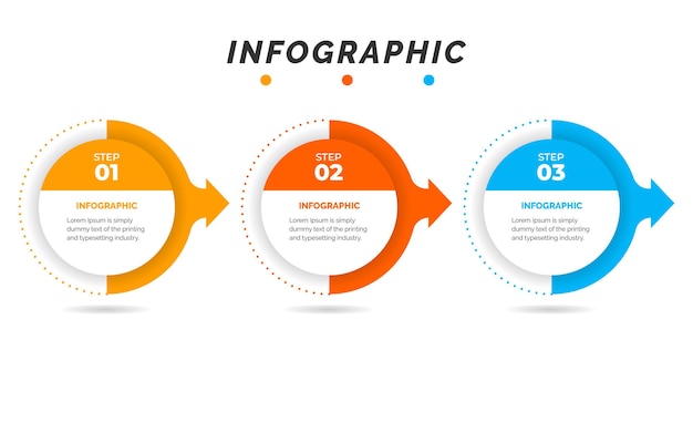 Infographic design template with 3 options or steps