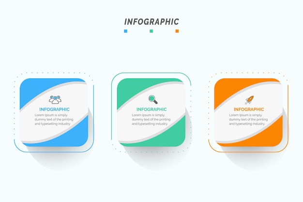 Infographic design template with 3 options or steps