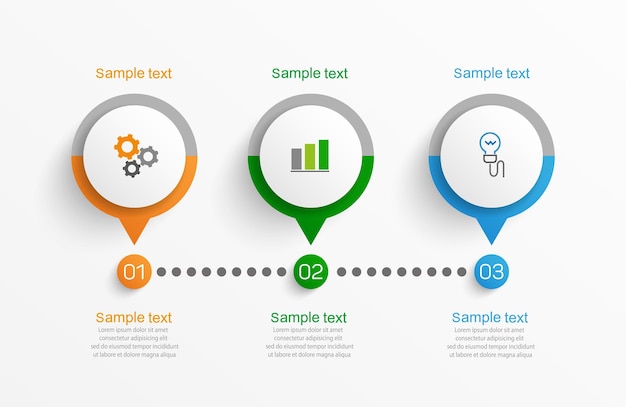 Infographic design template with 3 options