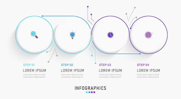 Infographic design template with 4 options or steps.