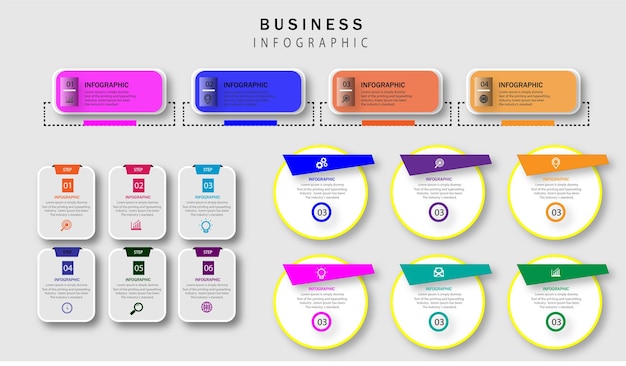 Infographic design template with 6 options or steps.