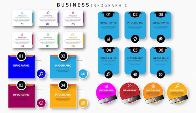 Infographic design template with 6 options or steps.