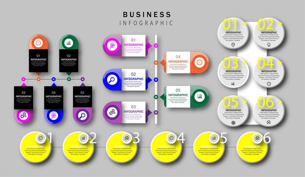 Infographic design template with 6 options or steps.