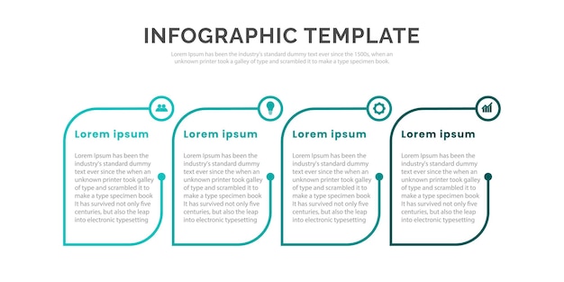 Infographic design template with icons and 4 options or steps Can be used for process presentations layout bannerinfo graph