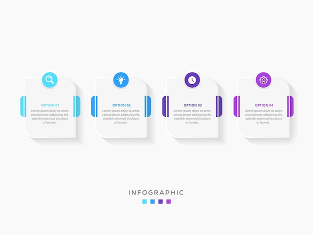 Infographic design template with icons and 4 options or steps