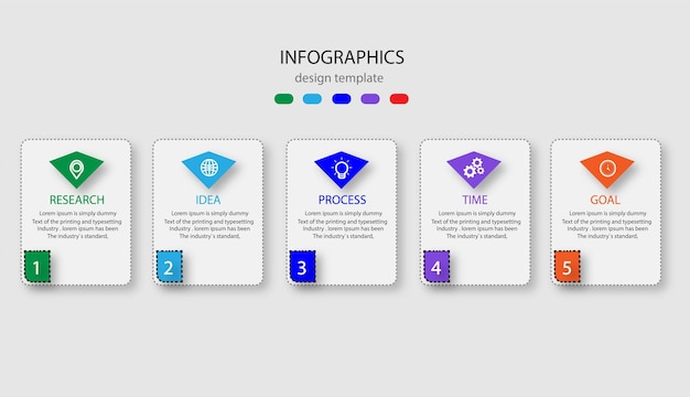 Infographic design template with icons and 6