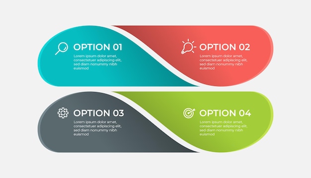 Infographic design template with steps or option process