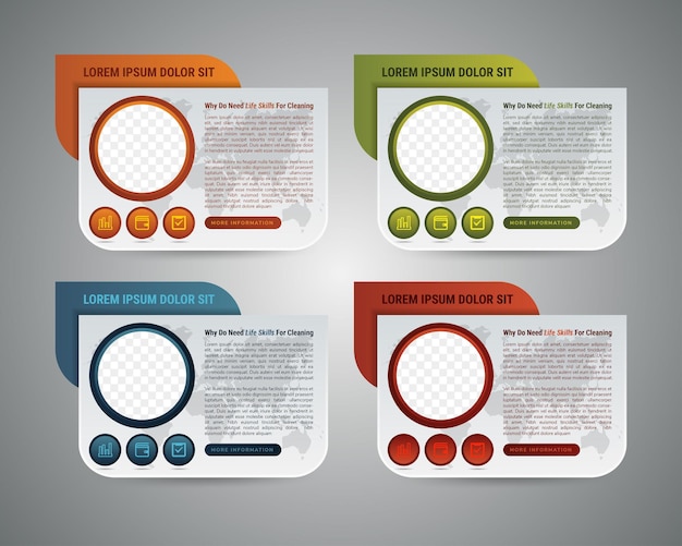 Infographic design template with world map icon and frame for you photo can be used for workflow