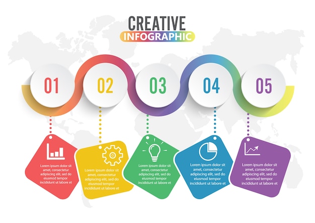 Infographic design vector and marketing icons