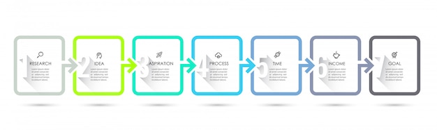 Infographic design with 7 options or steps. Infographics for business concept.