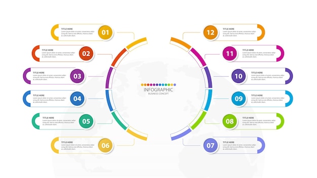 Infographic design with icons and 12 options or steps