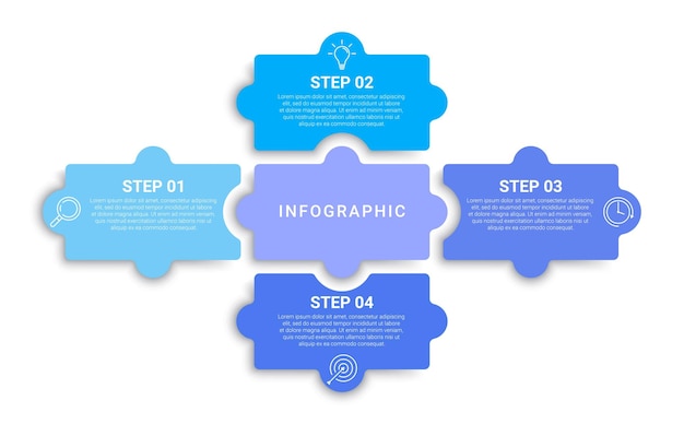 Infographic design with icons and 4 options or steps infographics for business process