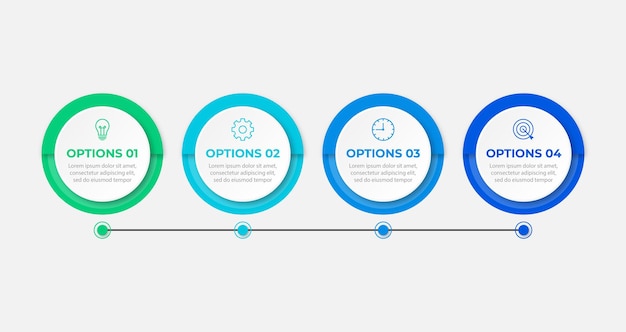 Infographic design with icons and 4 options or steps Thin line vector Business concept infographic Can be used for infographics flowcharts presentations websites banners printed materials