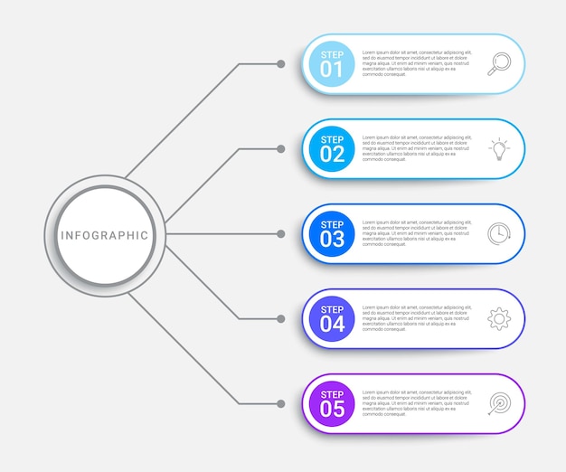 Infographic design with icons and 5 options or steps infographics for business concept